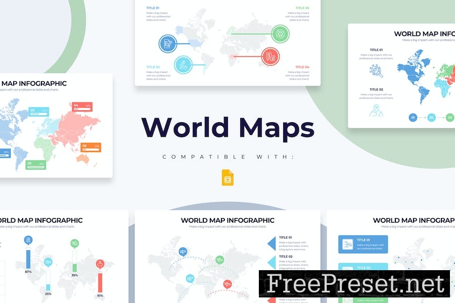 Business World Maps Google Slides Infographics MV6B9AD