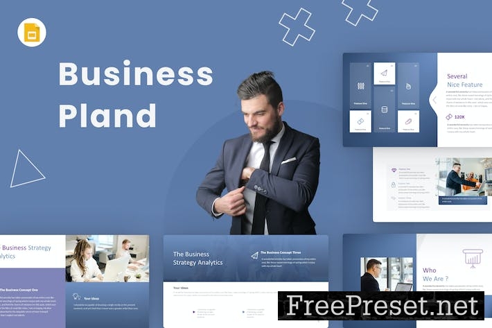 BusinessPland Blue Creative Business Google Slides