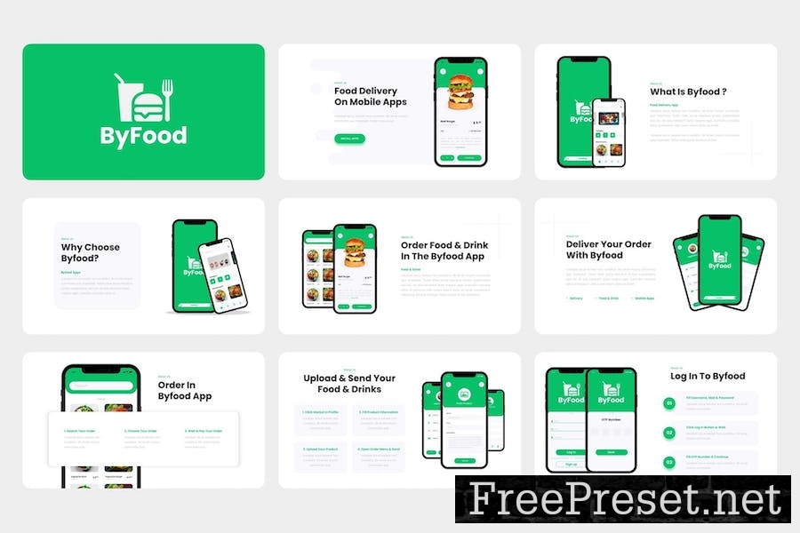 Byfood - Food Delivery Google Slides Template XB9B7PS