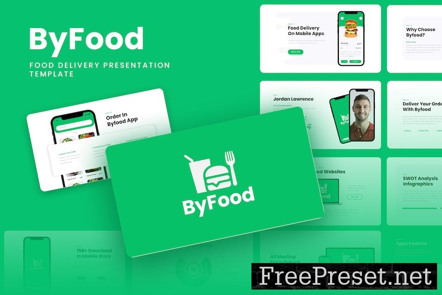 Byfood - Food Delivery Google Slides Template XB9B7PS