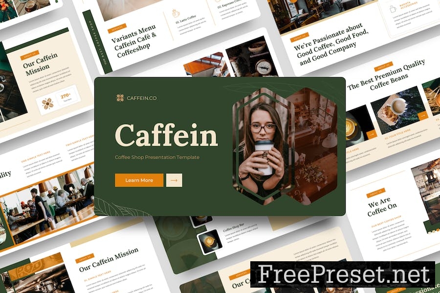 Caffein - Coffeshop Google Slide Template GA5X7G8