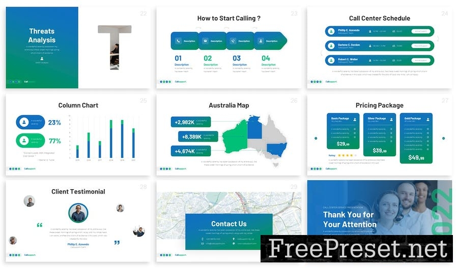 Callsupport - Call Center Google Slide Template 3CVVBEG