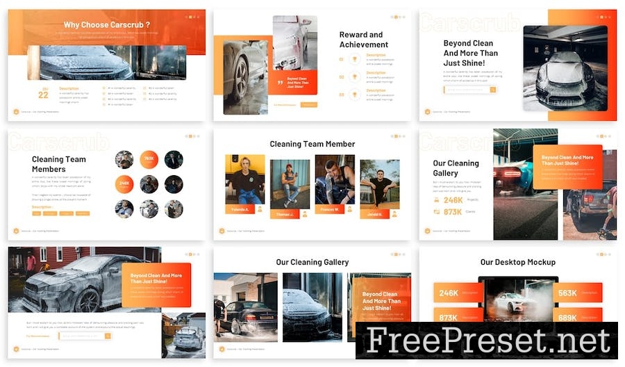 Carscrub - Car Washing Google Slide Template UXTREHH