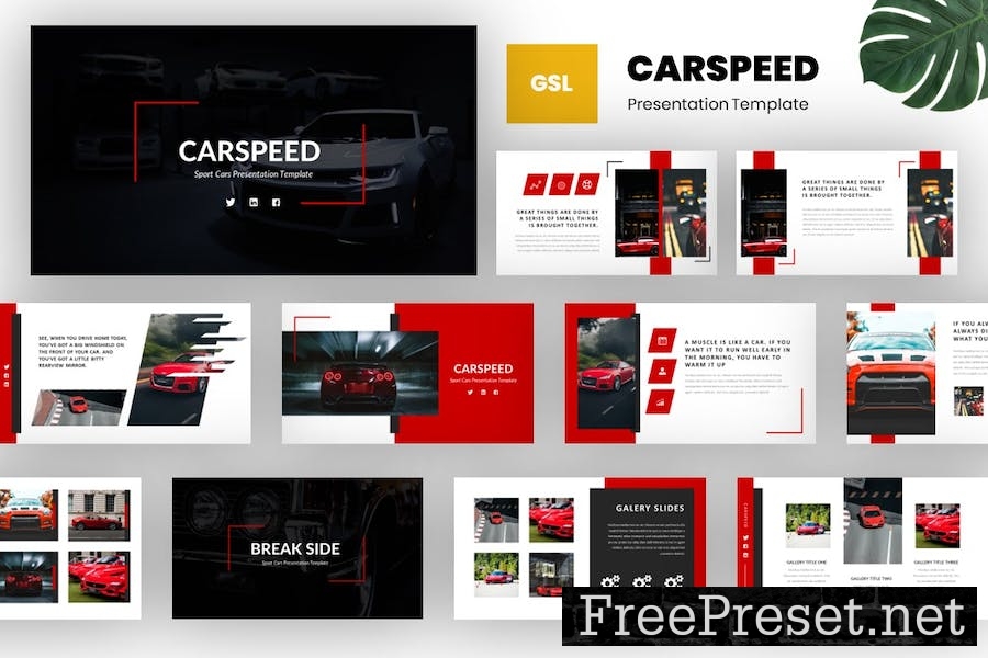 Carspeed - Car Auto Google Slides Template 5MPB9MV