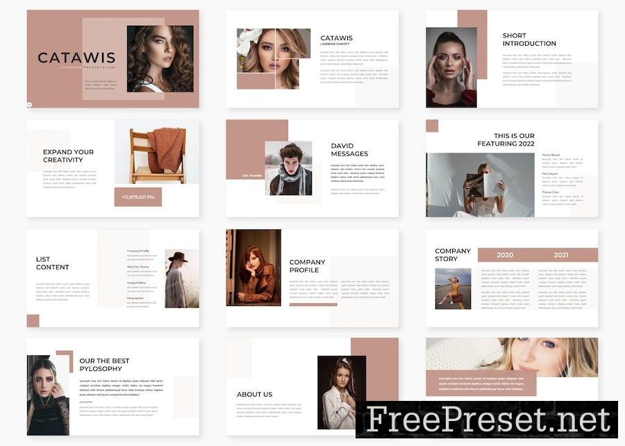 Catawis - Lookbook Google Slides Template 6QDVD5E