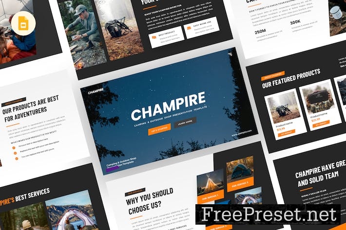 Champire - Camping Google Slides Template QWG37TE