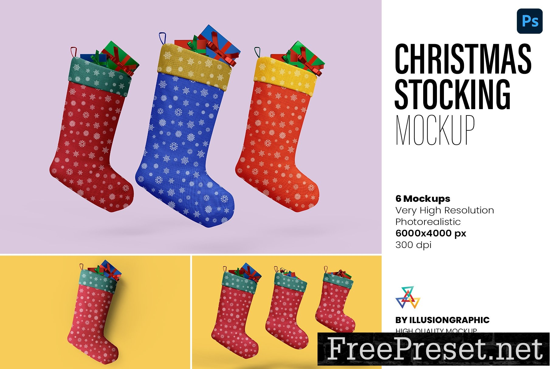 Christmas Stocking Mockup - 6 Views 10321643