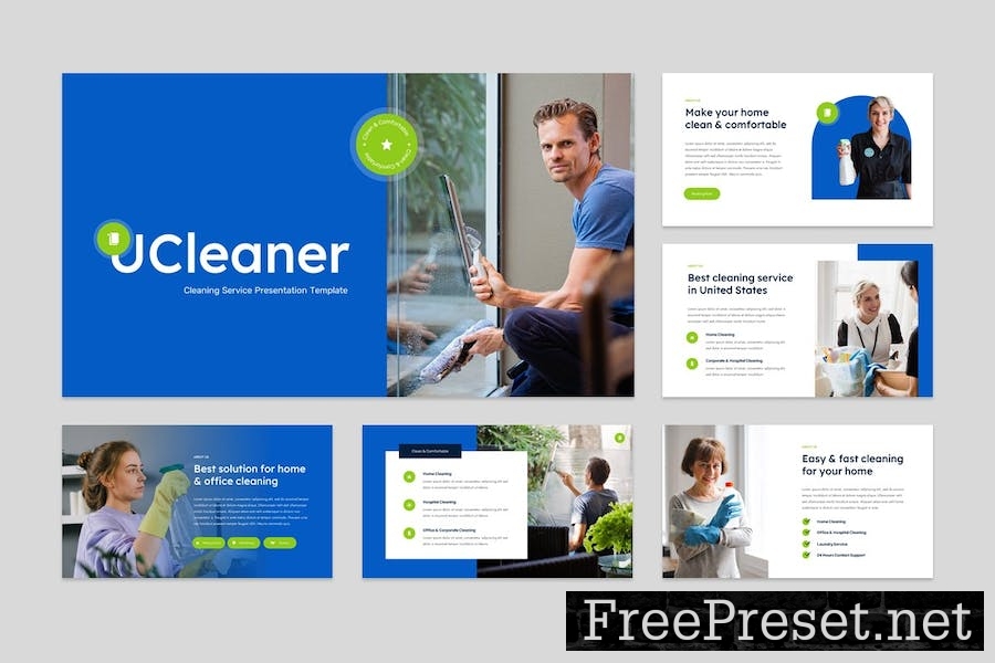 Cleaning Service Home & Office Google Slides TXKCN62