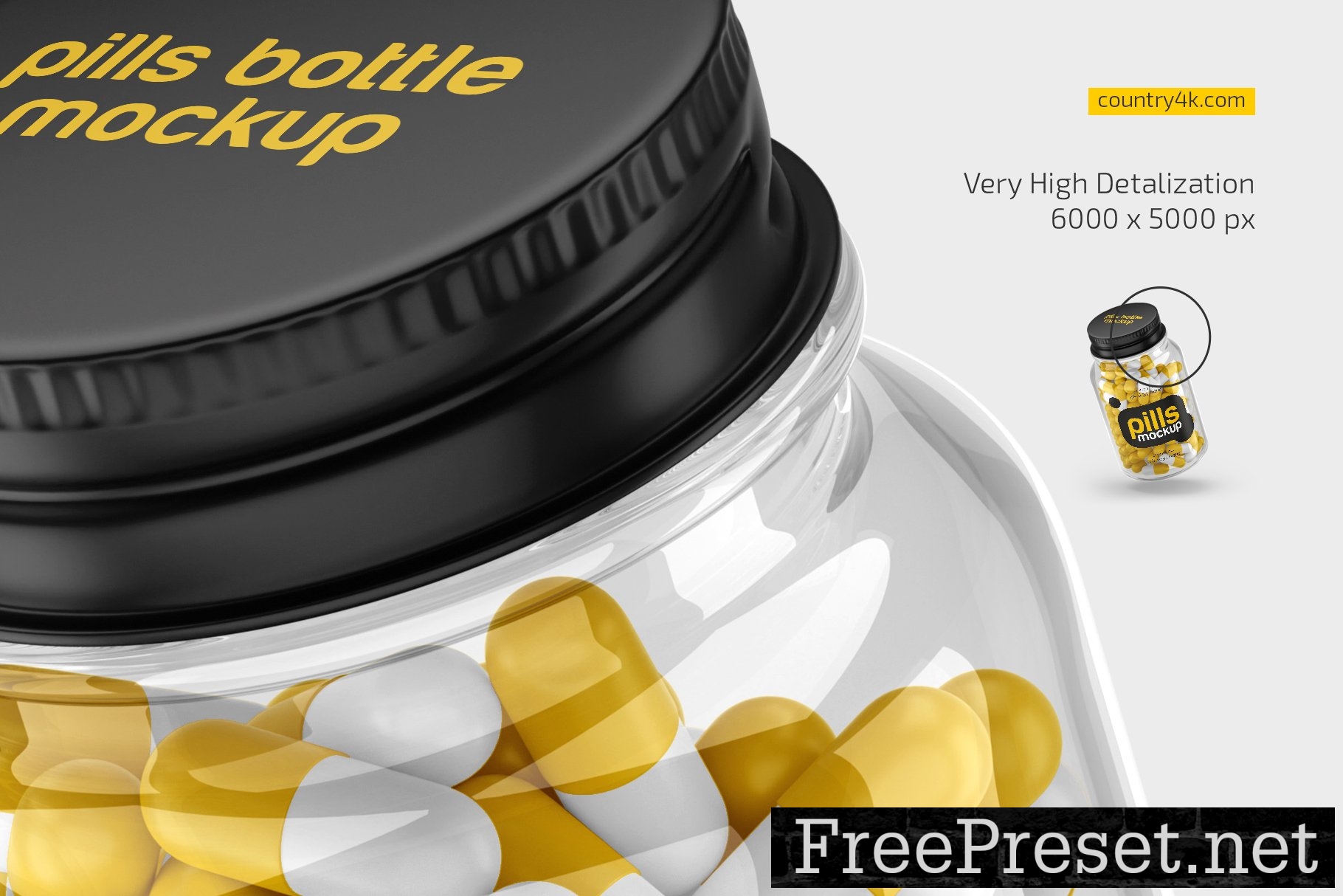 Clear Pills Bottle Mockup Set 10284415