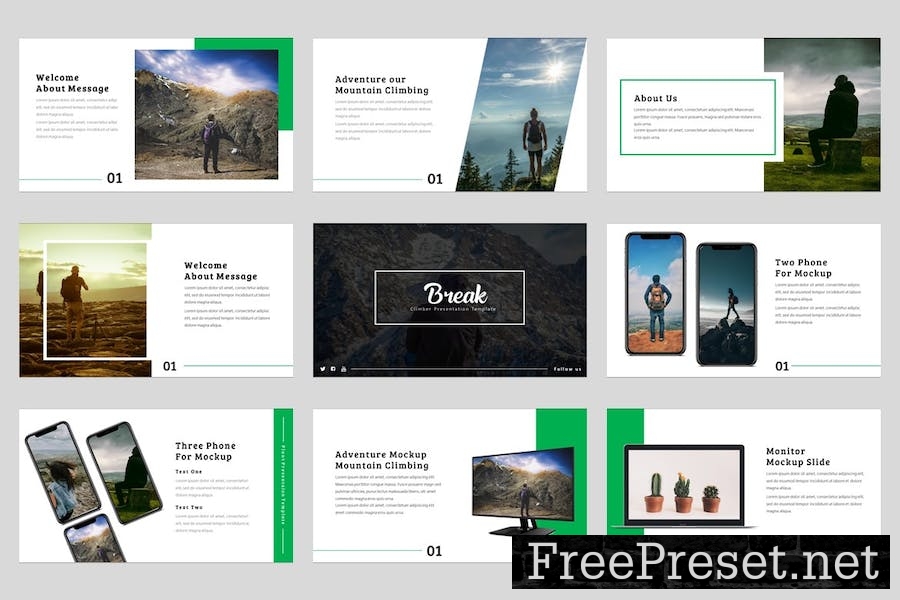 Climber - Adventure Google Slides Template 4SVPQUU