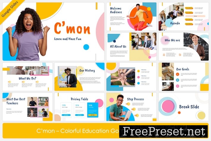 C'mon - Colorful Education GSlides Templates VXFW72M