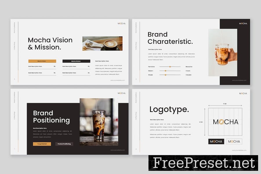 Coffee Brand Guidelines Google Slide Template 363EUJD