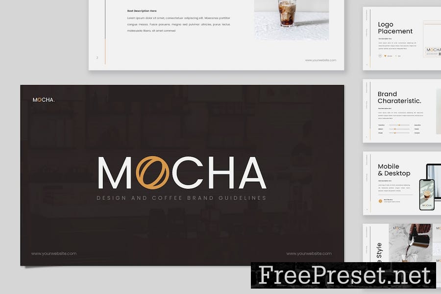 Coffee Brand Guidelines Google Slide Template 363EUJD