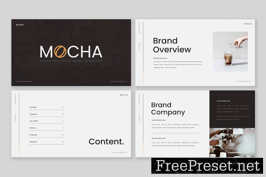 Coffee Brand Guidelines Google Slide Template 363EUJD