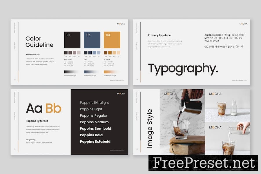 Coffee Brand Guidelines Google Slide Template 363EUJD