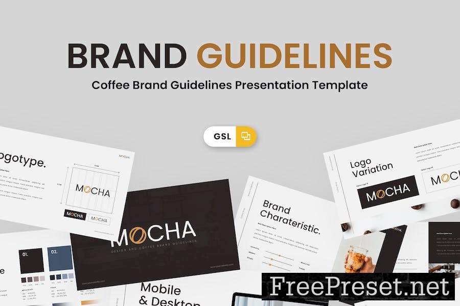 Coffee Brand Guidelines Google Slide Template 363EUJD