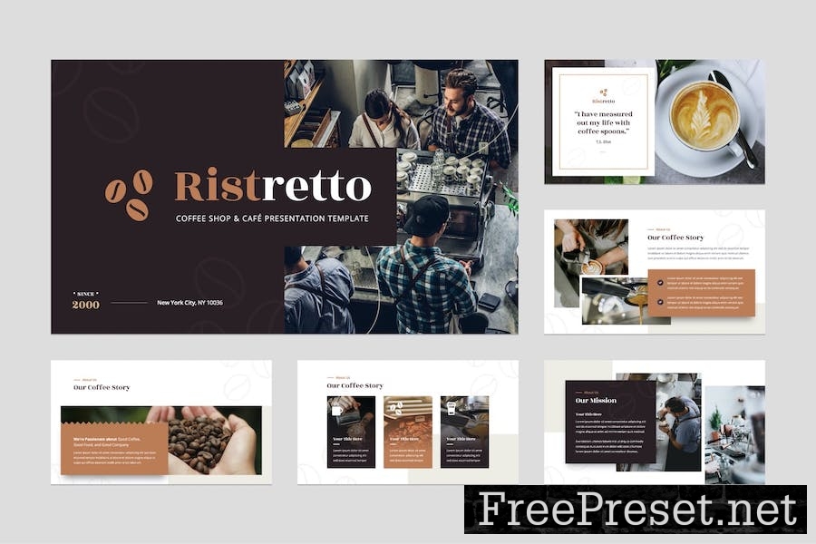 Coffee Shop & Cafe Slides Template YJKB4WB