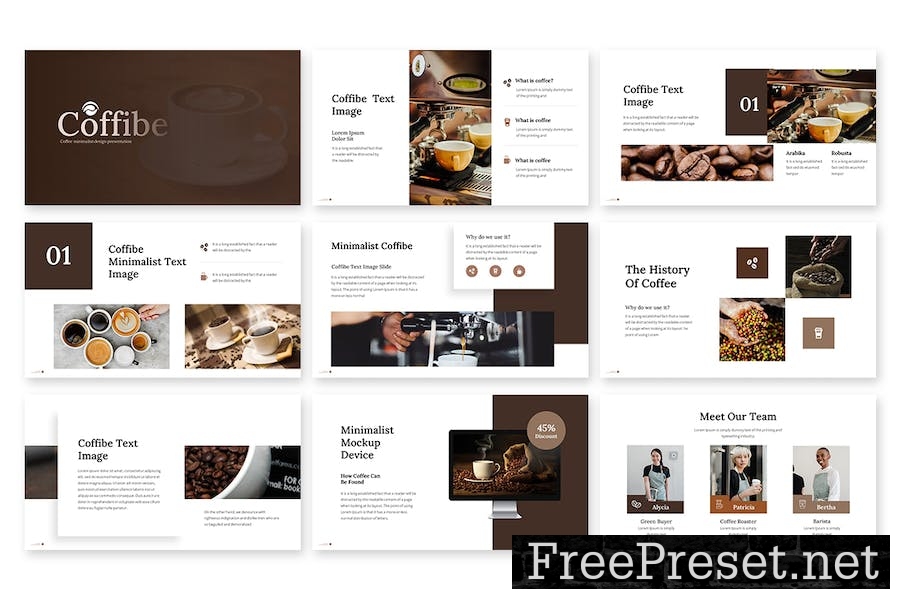 Coffibe - Minimalist Google Slides Template F5Z9JP8