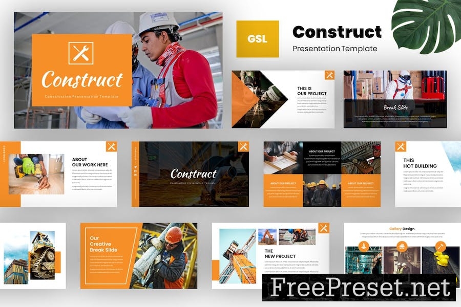 Construction & Building Google Slides Template 7CBUT8D