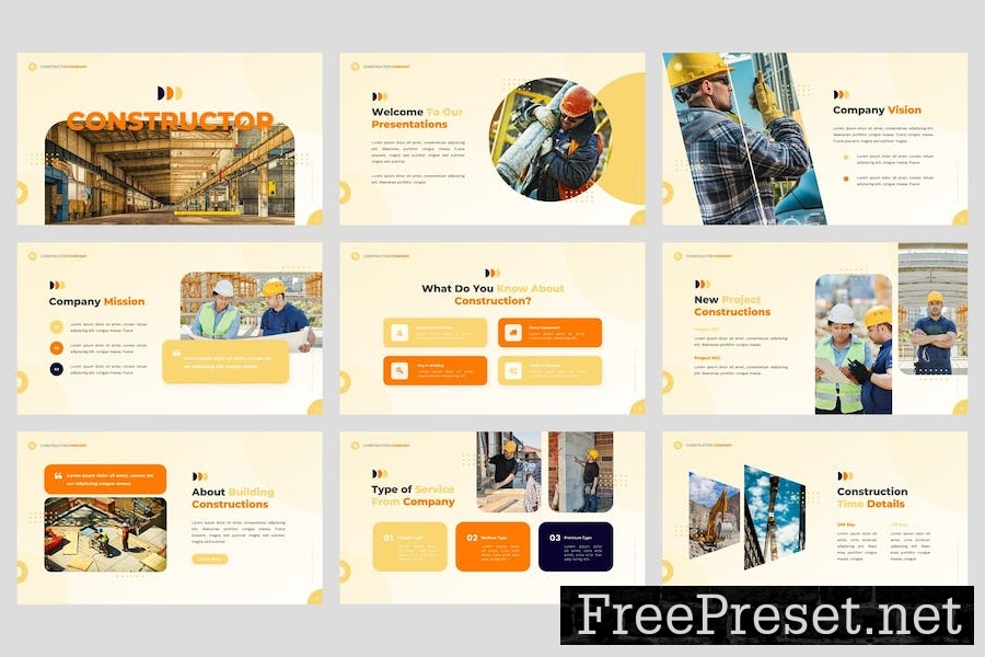 Constructor - Industrial Google Slides Template VKLKM96