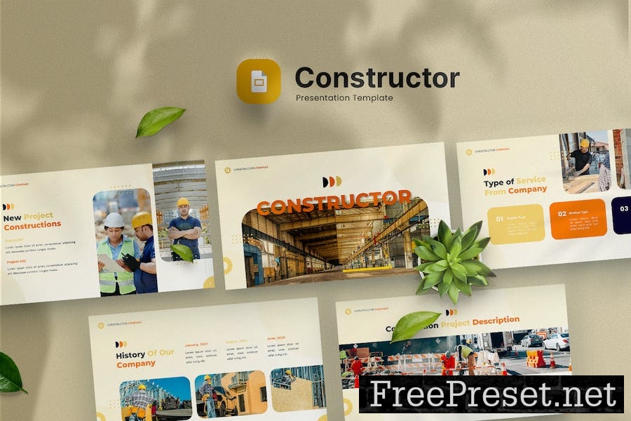 Constructor - Industrial Google Slides Template VKLKM96