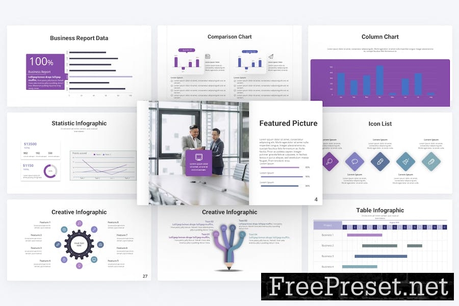 Convince Purple Modern Business Google Slides KJGTHNK