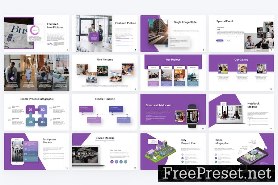 Convince Purple Modern Business Google Slides KJGTHNK