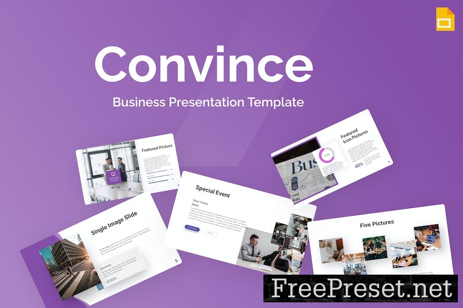 Convince Purple Modern Business Google Slides KJGTHNK