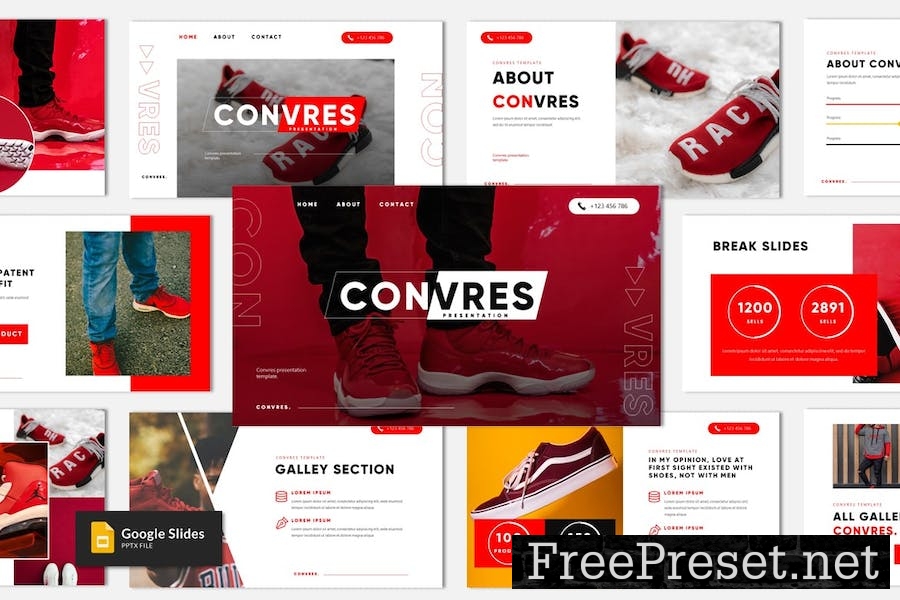 Convres - Shoes & Sneakers Google Slides Template 62HTNUK