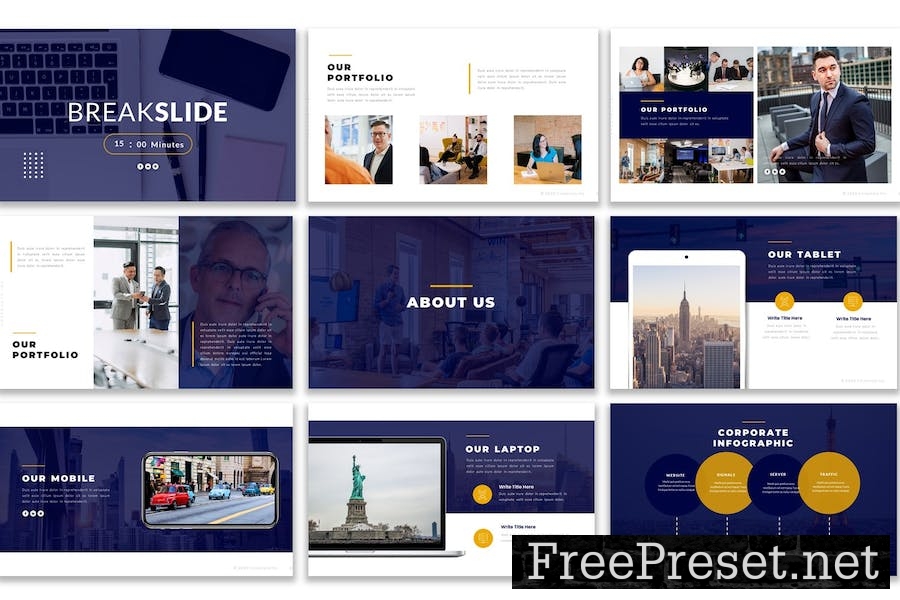 Corporate Inc Google Slides Presentation Template YAAH55L