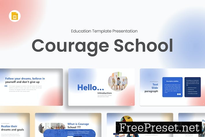 Courage Colorful Creative Education Google Slides BLT7LB4