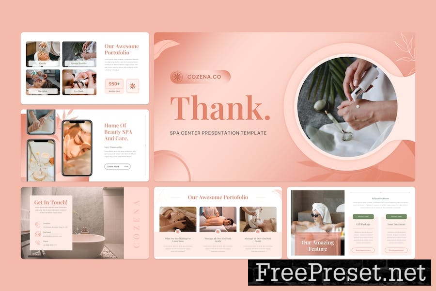 Cozena - Spa Center Google Slide Template YEETWBP