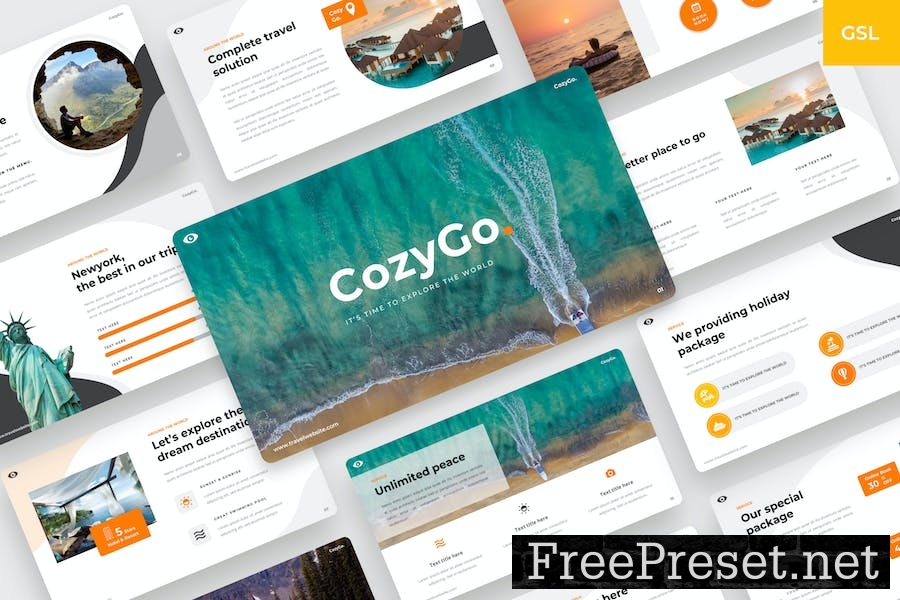 CozyGo - Tours & travel Google Slides Template LTMNW5G