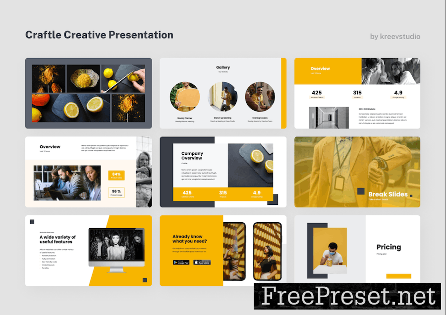 Craftle - Creative Google Slides Presentation 4KPW4UE