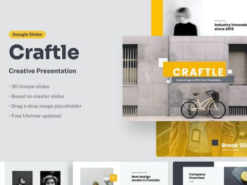 Craftle - Creative Google Slides Presentation 4KPW4UE