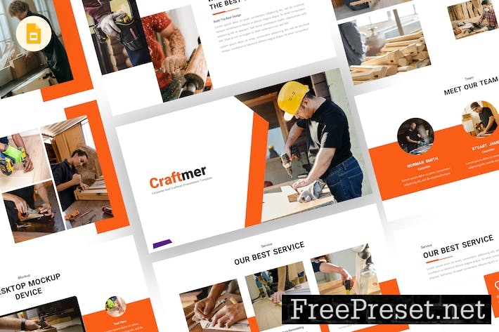 Craftmer - Carpenter Google Slides Template KQ45BJT