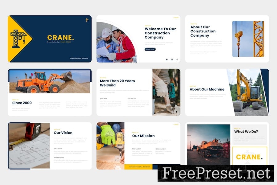 Crane - Construction Google Slides Template WJU2ZS4