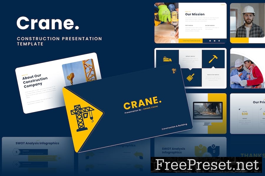 Crane - Construction Google Slides Template WJU2ZS4