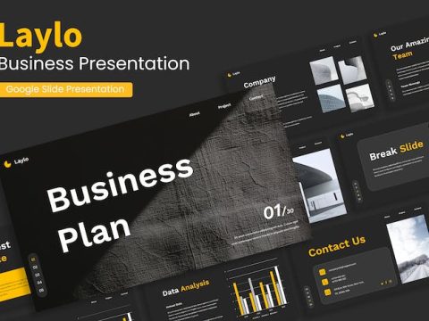 Creative Dark Simple Yellow Modern Business Plan LEABZBR