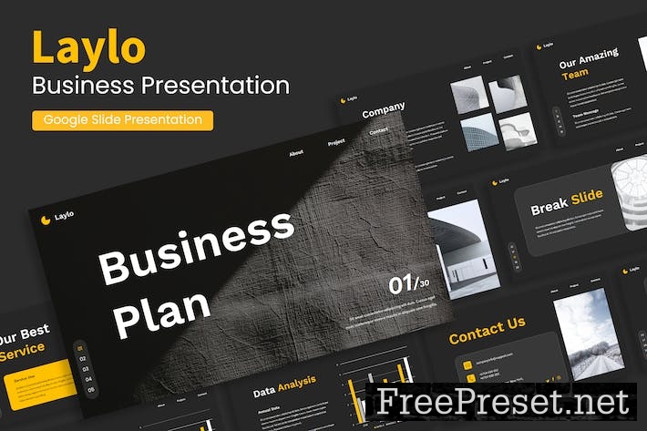 Creative Dark Simple Yellow Modern Business Plan LEABZBR