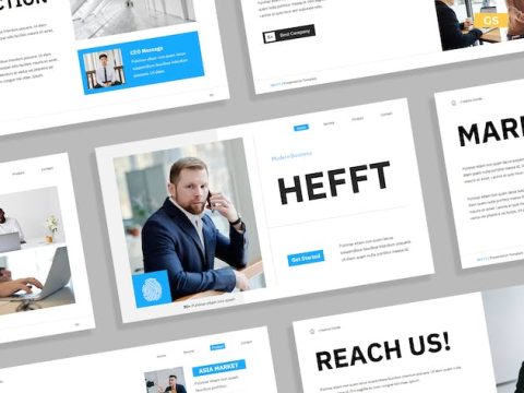 Creative White Blue Modern Corporate Profile 014 TT9W32D