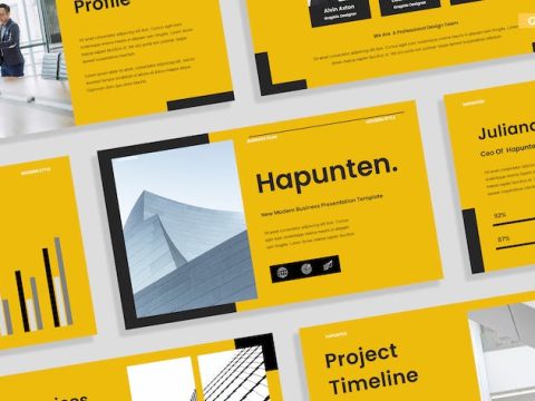 Creative Yellow White Modern Corporate Profile 4PEGDX8