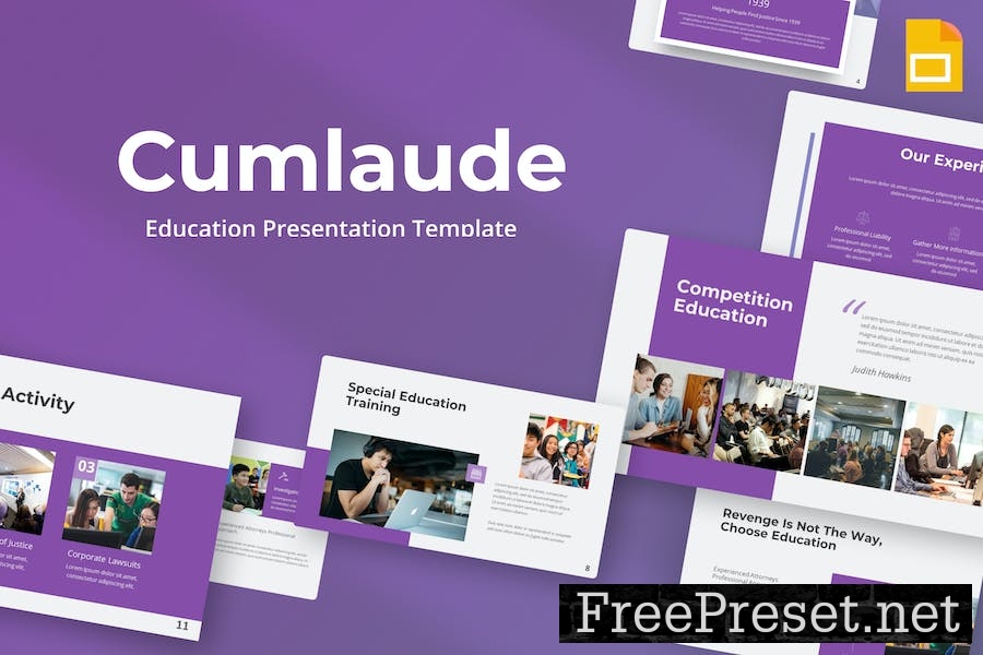 Cumlaude Purple Modern Education Google Slides 89ADVNA