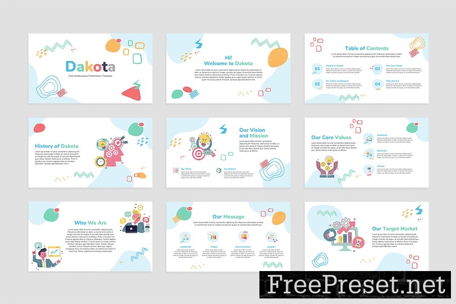 Cute Multipurpose Slides Presentation Template 5RHB8H8