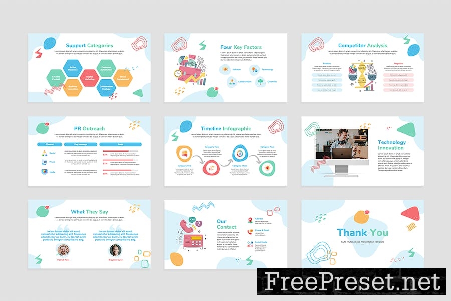 Cute Multipurpose Slides Presentation Template 5RHB8H8