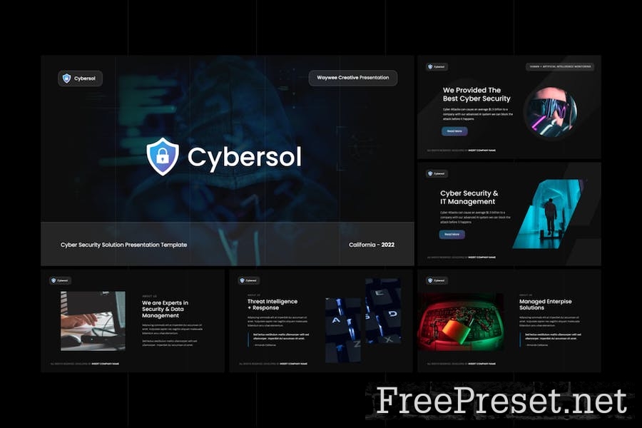 Cybersol - Cyber Security Google Slides Template A3FG468