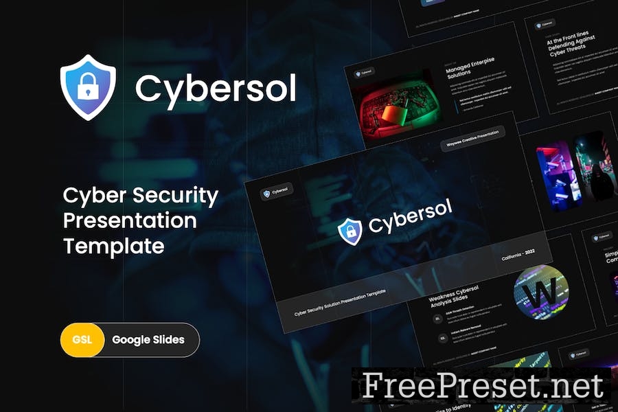 Cybersol - Cyber Security Google Slides Template A3FG468