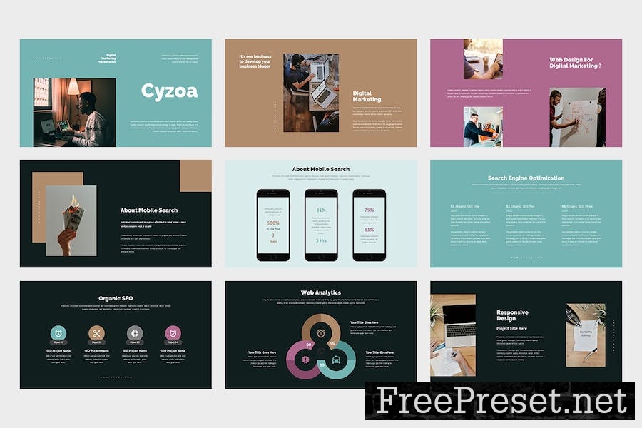 Cyzoa : Digital Marketing Google Slides Template 8C9YTAR