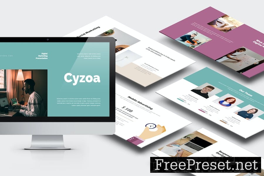 Cyzoa : Digital Marketing Google Slides Template 8C9YTAR