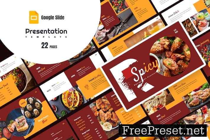 Delicious Food Google Slide Presentation Template PG238A6